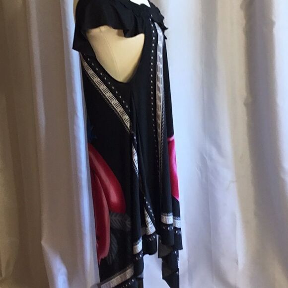 Sleeveless silk blend dress with a gypsy hem in size medium - Picture 5 of 8